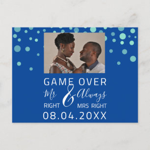 Carte Postale Jeu Sur Funny Enregistrer La Date Mariage Confet P