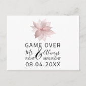Carte Postale Jeu Sur Funny Enregistrer La Date Mariage Rose (Devant)