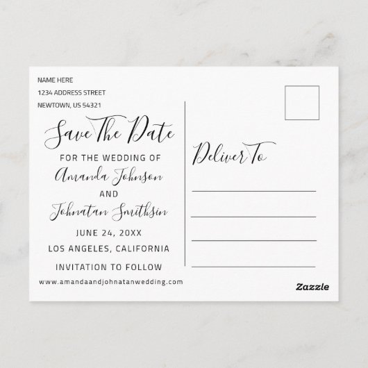Carte Postale Jeu Sur Funny Enregistrer La Date Mariage Violet P (Dos)