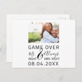 Carte Postale Jeu Sur Funny Enregistrer La Date Photo Mariage (Devant / Derrière)