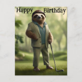Carte Postale Jeu Sur : Sloth Golf Player, (Devant)