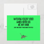 Carte Postale Jeu vidéo violent (Devant / Derrière)