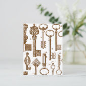 Carte Postale Jeu vintage de clés anciennes (Debout devant)