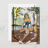 Carte Postale Jeu vintage de Pinball Machine (Devant / Derrière)