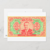Carte Postale Jeu vintage Joss Money Lyndon Johnson Vietnam (Devant / Derrière)
