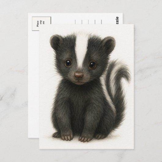 Carte postale Jeune Bébé Skunk Wild Animaux (Devant / Derrière)
