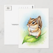 Carte postale Jeune Chipmunk Baby Wild Animaux (Devant / Derrière)