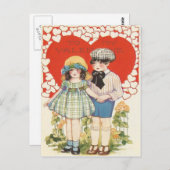 Carte Postale Jeune Coeur de couple Daisy (Devant / Derrière)