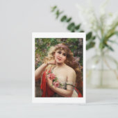 Carte Postale Jeune Dame Avec Rose (Debout devant)