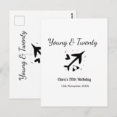 Carte Postale Jeune et vingt aventure joyeux anniversaire nom (Devant / Derrière)