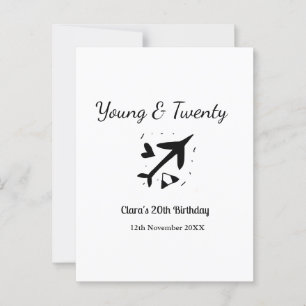 Carte Postale Jeune et vingt aventure joyeux anniversaire nom