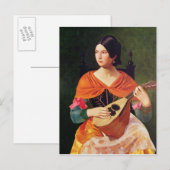 Carte Postale Jeune femme avec une mandoline, 1845-47 (Devant / Derrière)