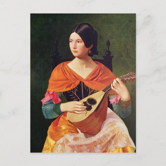 Carte Postale Jeune femme avec une mandoline, 1845-47 (Devant)