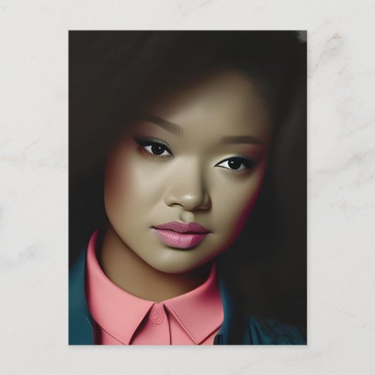 Carte Postale Jeune femme confiante (Devant)