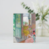 Carte Postale Jeune Femme dans un Intérieur Fleuri | Henri Lebas (Debout devant)