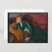Carte Postale Jeune femme en vert, William James Glackens (Devant / Derrière)