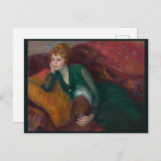 Carte Postale Jeune femme en vert, William James Glackens (Devant / Derrière)