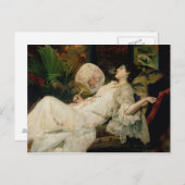 Carte Postale Jeune femme fume, 1894 (Devant / Derrière)