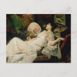 Carte Postale Jeune femme fume, 1894