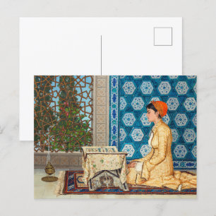 Carte Postale Jeune Femme Lisant Osman Hamdi Bey