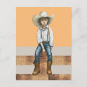 Carte Postale Jeune Femme Sur Le Pays Post Ranch Western Style (Devant)