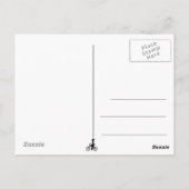 Carte Postale Jeune femme sur le vélo, noir et blanc (Dos)