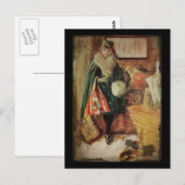 Carte Postale Jeune femme voyageuse (Devant / Derrière)