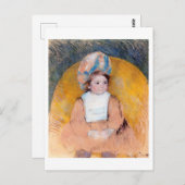 Carte Postale Jeune fille assise dans un fauteuil jaune, Cassatt (Devant / Derrière)