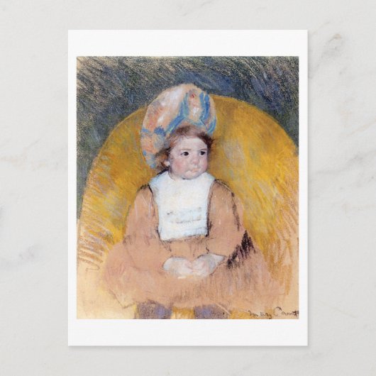 Carte Postale Jeune fille assise dans un fauteuil jaune, Cassatt (Devant)