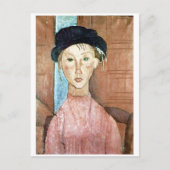 Carte Postale Jeune fille au chapeau, Modigliani (Devant)