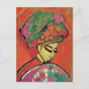 Carte Postale Jeune fille avec Casquette à fleurs Jawlensky Fine