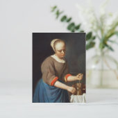 Carte Postale Jeune fille avec pilon et mortier (Debout devant)