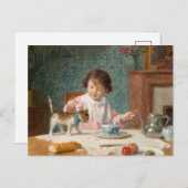 Carte Postale Jeune fille avec un chat | Victor Gabriel Gilbert (Devant / Derrière)