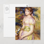 Carte Postale Jeune fille avec un panier de fleurs de Renoir (Devant / Derrière)