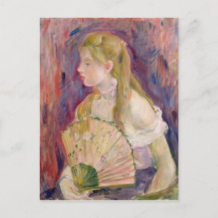 Carte Postale Jeune fille avec un ventilateur, 1893