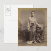 Carte Postale Jeune fille birmane, vers 1875 (Devant / Derrière)