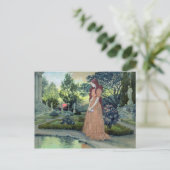 Carte Postale Jeune fille dans un jardin (w/c) (Debout devant)