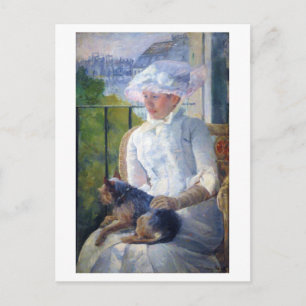 Carte Postale Jeune fille et son chien, Mary Cassatt
