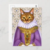 Carte Postale Jeune fille féline médiévale (Devant / Derrière)