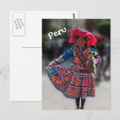 Carte Postale Jeune fille Inka à Arequipa Pérou (Devant / Derrière)