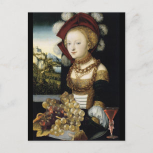 CARTE POSTALE JEUNE FILLE, RAISINS ANCIENS VINEYARD ET VIN