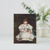 Carte postale Jeune fille tenant un animal de comp (Debout devant)