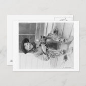 Carte Postale Jeune garçon habillé en cowboy avec jouets (Devant / Derrière)