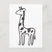 Carte Postale Jeune girafe en croquis noir et blanc (Devant)