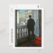Carte Postale Jeune homme à la fenêtre par Gustave Caillebotte (Devant / Derrière)