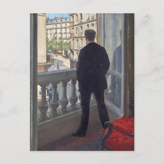 Carte Postale Jeune Homme à sa Fenêtre par Gustave Caillebotte (Devant)