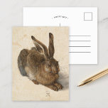 Carte Postale Jeune lièvre | Albrecht Dürer<br><div class="desc">Le jeune lièvre d’Albrecht Dürer (1502) est un tableau d’aquarelle méticuleusement détaillé qui présente une représentation réaliste d’un lièvre. Réputé pour son réalisme extraordinaire, l’oeuvre capture la texture de la fourrure de lièvre, la lumière délicate dans ses yeux et le jeu subtil de l’ombre. Ce chef-d’oeuvre démontre l’habileté de Dürer...</div>