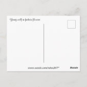 Carte Postale Jeune loup en fleurs rose fuchsia (Dos)