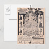 Carte Postale jeune mariée de marche de Hollywood de poupée des (Devant / Derrière)