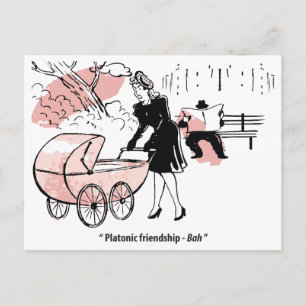 Carte Postale Jeune mère avec bébé, poussette, humour, drôle